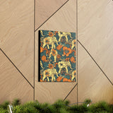 Vintage 70's Inspired Elephant Florals Canvas Gallery Wraps!