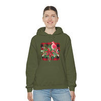 Buffalo Print Cardinal Holiday Unisex Heavy Blend Hooded Sweatshirt! Winter Vibes!