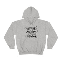 Joyful Merry Blessed Unisex Heavy Blend Hooded Sweatshirt! Winter Vibes!