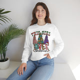 Western This Girl Loves Christmas Unisex Heavy Blend Crewneck Sweatshirt! Winter Vibes!