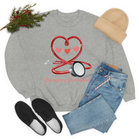 Valentines Day Emergency Department Stethoscope Heart Unisex Heavy Blend Crewneck Sweatshirt! Spring Vibes!