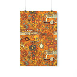 Vintage 70's Inspired Floral Van Life Premium Matte Vertical Posters!