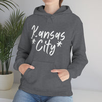 Kansas City Football White Logo Unisex Heavy Blend Hooded Sweatshirt! Football Season!