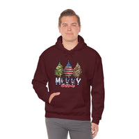 Rustic Military Merry Christmas Holiday Unisex Heavy Blend Hooded Sweatshirt! Winter Vibes!