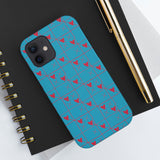 Valentines Day Tic Tac Toe Hearts Blue Tough Phone Cases, Case-Mate! Spring Vibes!