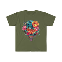 Floral Hot Air Balloon Boho Succulent Plants Unisex Graphic Tees! Summer Vibes!