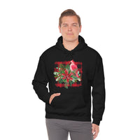 Buffalo Print Cardinal Holiday Unisex Heavy Blend Hooded Sweatshirt! Winter Vibes!