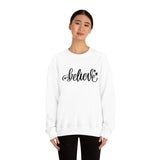 Believe Holiday Unisex Heavy Blend Crewneck Sweatshirt! Winter Vibes!