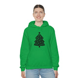 Christmas Tree Polka Dot Minimalistic Unisex Heavy Blend Hooded Sweatshirt! Winter Vibes!