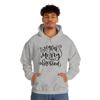 Joyful Merry Blessed Unisex Heavy Blend Hooded Sweatshirt! Winter Vibes!