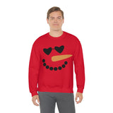 Snowman Heart Eyes Unisex Heavy Blend Crewneck Sweatshirt! Winter Vibes!