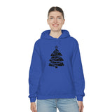 Christmas Tree Wrap Minimalistic Design Unisex Heavy Blend Hooded Sweatshirt! Winter Vibes!