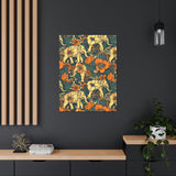 Vintage 70's Inspired Elephant Florals Canvas Gallery Wraps!