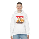 Kansas City Football Paint Stripe KC Unisex Heavy Blend Hooded Sweatshirt! Football Season!