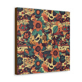 Vintage 70's Inspired Musical Notes Floral Canvas Gallery Wraps!