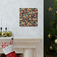 Vintage 70's Inspired Musical Notes Floral Canvas Gallery Wraps!