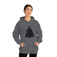 Christmas Tree Polka Dot Minimalistic Unisex Heavy Blend Hooded Sweatshirt! Winter Vibes!