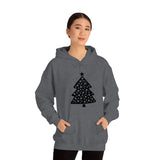 Christmas Tree Polka Dot Minimalistic Unisex Heavy Blend Hooded Sweatshirt! Winter Vibes!