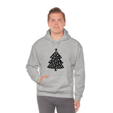 Christmas Tree Polka Dot Minimalistic Unisex Heavy Blend Hooded Sweatshirt! Winter Vibes!