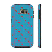 Valentines Day Tic Tac Toe Hearts Blue Tough Phone Cases, Case-Mate! Spring Vibes!