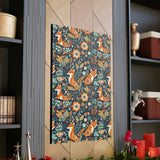 Vintage 70's Inspired Floral Foxy Canvas Gallery Wraps!