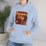 Kansas City Girl Football Buffalo Plaid Unisex Heavy Blend Hooded Sweatshirt! Football Season!