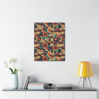 Vintage 70's Inspired Musical Notes Floral Canvas Gallery Wraps!