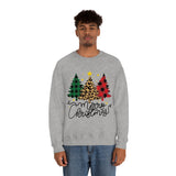 Merry Christmas Leopard Print Tree Unisex Heavy Blend Crewneck Sweatshirt! Winter Vibes!