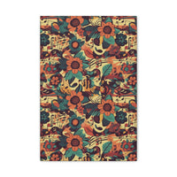 Vintage 70's Inspired Musical Notes Floral Canvas Gallery Wraps!