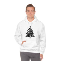 Christmas Tree Polka Dot Minimalistic Unisex Heavy Blend Hooded Sweatshirt! Winter Vibes!