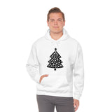 Christmas Tree Polka Dot Minimalistic Unisex Heavy Blend Hooded Sweatshirt! Winter Vibes!