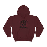 Joyful Merry Blessed Unisex Heavy Blend Hooded Sweatshirt! Winter Vibes!