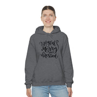 Joyful Merry Blessed Unisex Heavy Blend Hooded Sweatshirt! Winter Vibes!