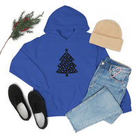 Christmas Tree Polka Dot Minimalistic Unisex Heavy Blend Hooded Sweatshirt! Winter Vibes!