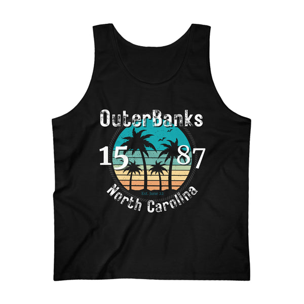 Outer Banks North Carolina 1587 Blue Men's Ultra Cotton Tank Top! Men's Athleticwear! Summer Vibes!