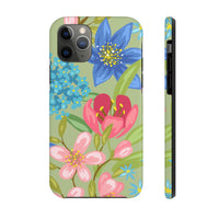 Hibiscus Floral Blue and Green Tough Phone Cases, Case-Mate! Summer Vibes!