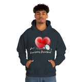 Valentines Day Stethoscope Heart Hug Emergency Department Unisex Heavy Blend Hooded Sweatshirt! Spring Vibes!