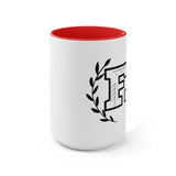 Freckled Fox Company Brand Logo 2023 Two-Tone Coffee Mugs, 15oz! Merch! Spring Vibes!