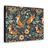 Vintage 70's Inspired Floral Foxy Canvas Gallery Wraps!