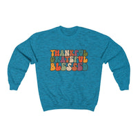 Thankful Grateful Blessed Unisex Crewneck Sweatshirt! Fall Vibes!