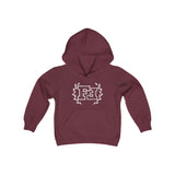 Freckled Fox Company White Logo Branded Youth Heavy Blend Hooded Sweatshirt! Foxy Kids! Merch!