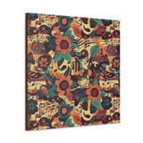 Vintage 70's Inspired Musical Notes Floral Canvas Gallery Wraps!