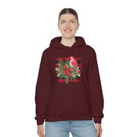 Buffalo Print Cardinal Holiday Unisex Heavy Blend Hooded Sweatshirt! Winter Vibes!