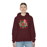 Buffalo Print Cardinal Holiday Unisex Heavy Blend Hooded Sweatshirt! Winter Vibes!