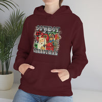 Rustic Cowboy Christmas Holiday Unisex Heavy Blend Hooded Sweatshirt! Winter Vibes!