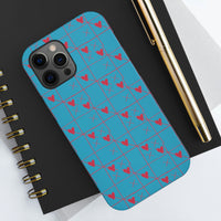 Valentines Day Tic Tac Toe Hearts Blue Tough Phone Cases, Case-Mate! Spring Vibes!