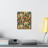 Vintage 70's Inspired Elephant Florals Canvas Gallery Wraps!