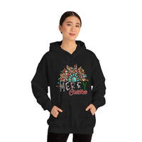 Merry Christmas Sunflower Holiday Unisex Heavy Blend Hooded Sweatshirt! Winter Vibes!