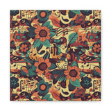 Vintage 70's Inspired Musical Notes Floral Canvas Gallery Wraps!