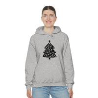 Christmas Tree Polka Dot Minimalistic Unisex Heavy Blend Hooded Sweatshirt! Winter Vibes!